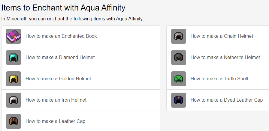 Aqua Affinity Minecraft 